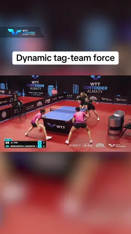 Catch Mirkadirova Sarvinoz and Akasheva Zauresh in #WTTAlmaty 2025, bringing that unbeatable doubles energy! (literally) 😆 #TableTennis