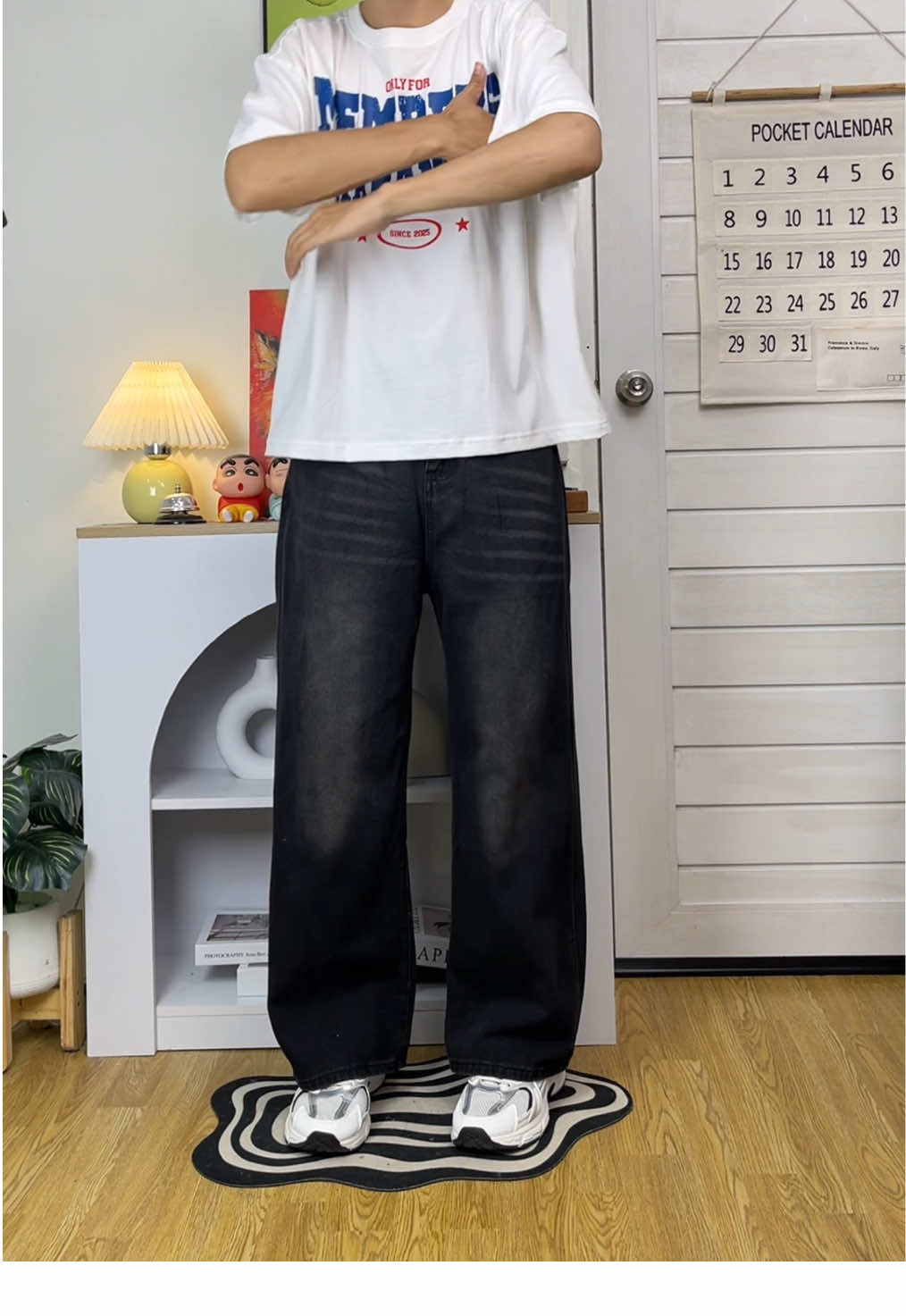 พิกัดกางเกงสีดำเฟดเท่ๆ😎#outfit #OOTD #baggyjeans #ไอเดียแต่งตัว #buggy  @SHOP KING  @SHOP KING  @SHOP KING 