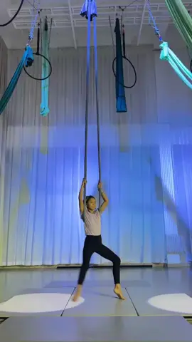 I did this class with lazy girl #aerialhammock #yoga #yogapose #fyp #trending 