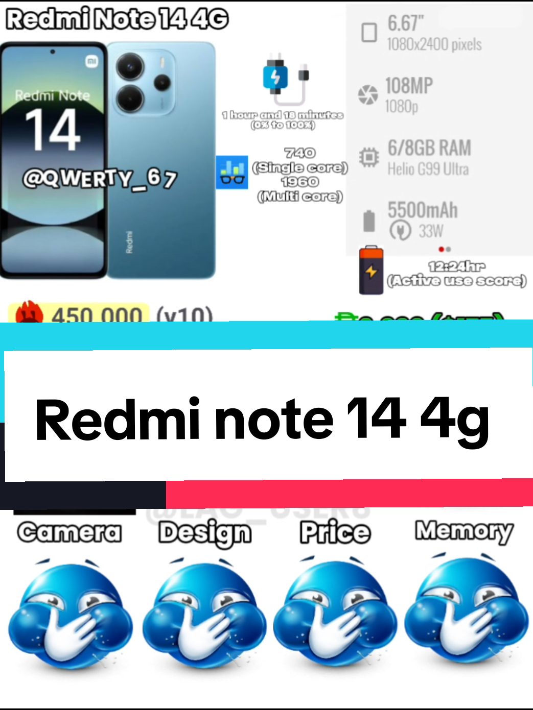 Replying to @phone._.tok #Redmi #Phone #Xiaomi #Antutu #HelioG99 Redmi Note 14 4G. The price will be car edit if you hate Transsion holdings brands or it's unavailable in your country