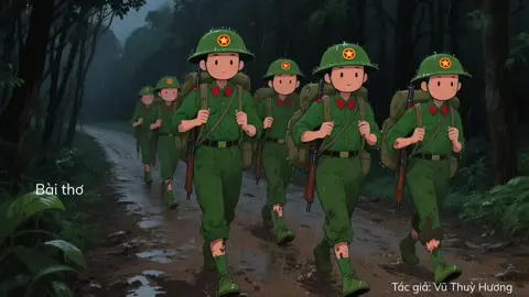 Bài thơ Chú bộ đội hành quân trong mưa. #A80 #chu_bộ_đội 