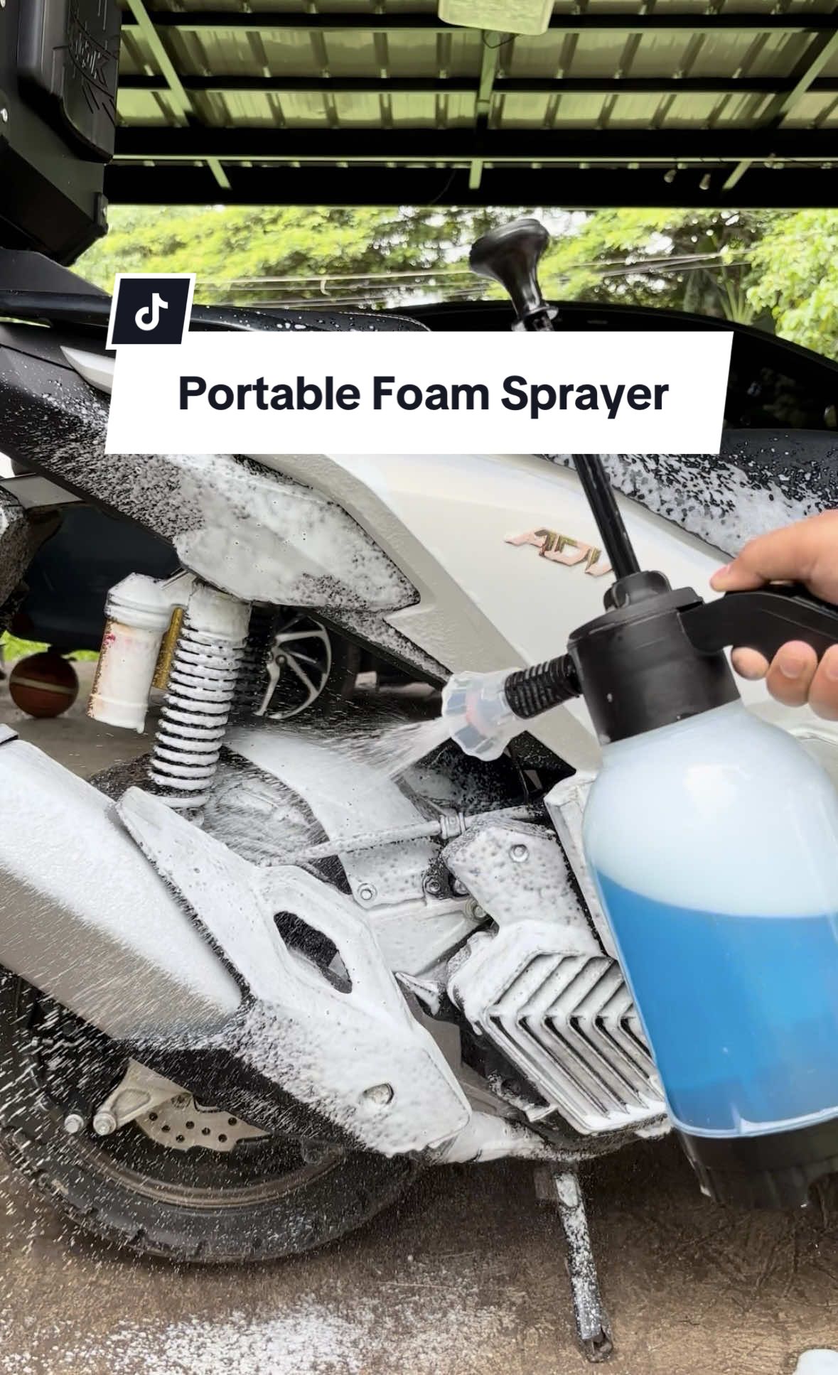 Portable Car Wash Foam Sprayer #carwash #motor #motorcycle #carwashing #rider 