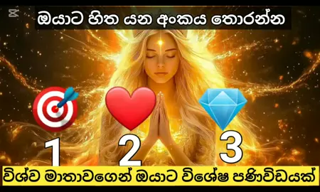 මේ විශේෂ පණිවිඩය මග හැර ගන්න එපා 🙏  #UniverseBlessings #SinhalaAffirmations #SpiritualMessage #PositiveEnergy #විශ්වමාතාව #MysticDivineBlessings #DivineMessage #LawOfAttraction #SpiritualLove #trending #faith 