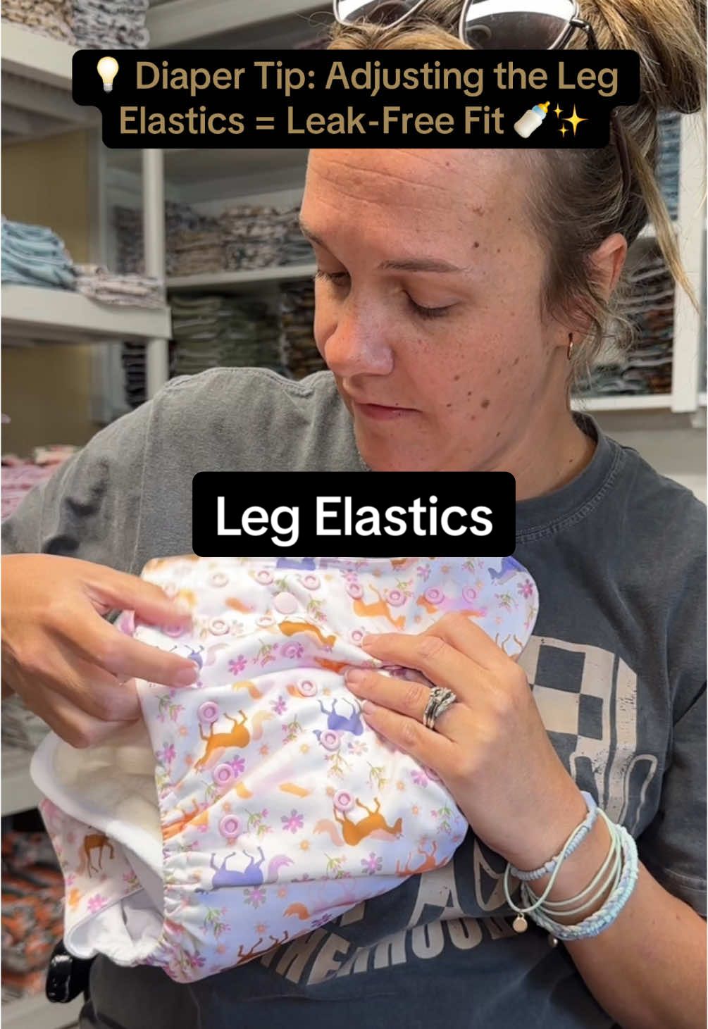 If you have it on the lowest setting and still notice a gap, it could be that the diaper is too big for the babies size or if it was pressed- the elastics might be stretched out.  #ClothDiapering #BabyTips #LeakProof #MomLife #VillageMoms
