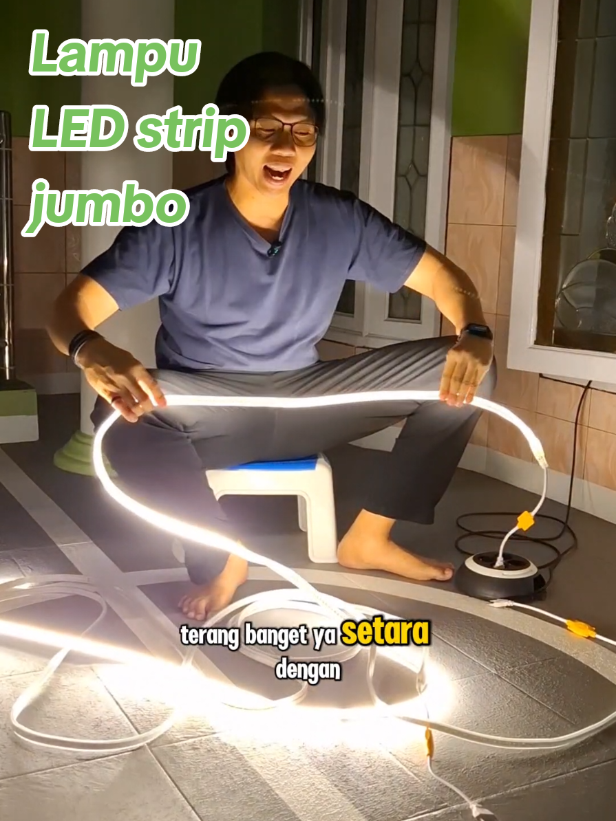 Lampu LED strip jumbo, cahaya lebih terang. setara cahaya lampu utama. ukuran lebih besar, mata LED lebih rapat.  #lampuledstripjumbo #lampuledstrip #ledstrip #lampuled #lampudekorasi 