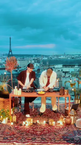 Playing our album on the rooftops of Paris in front of the Eiffel Tower, what an unforgettable moment 😍 Full live session available on YT #livemusic #rooftop #views #worldmusic 