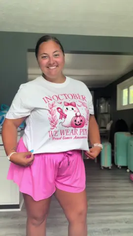 October is breast cancer awareness month! It’s never to early to support and right not these shirts are only $7!!!🩷👻 #breastcancer #support #October #pink 