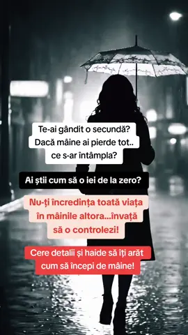 Ai stat vreodată și te-ai gândit serios la asta: Ce ai face dacă mâine ai pierde totul?  Gândește-te acum!!  Ce simți ?? Te trec fiorii?  Știi cum să o iei de la ZERO? DE UNDE ÎNCEPI?  Te învăt ceva, să ai întotdeuna planul B pregătit. Asta vreau sa te învăt,să pregătești planul B,chiar daca nu e nevoie acum,Doamne ajută🙏. Nimic nu mai este sigur in ziua de astăzi! Mie mi s-a întâmplat, acum 4 luni. De atunci construiesc planul A și planul B . Cere DETALII și te îndrum, să începi de mâine. 💪💪 #planb  #planB  #romania  #mamicipetiktok  #venitonline 