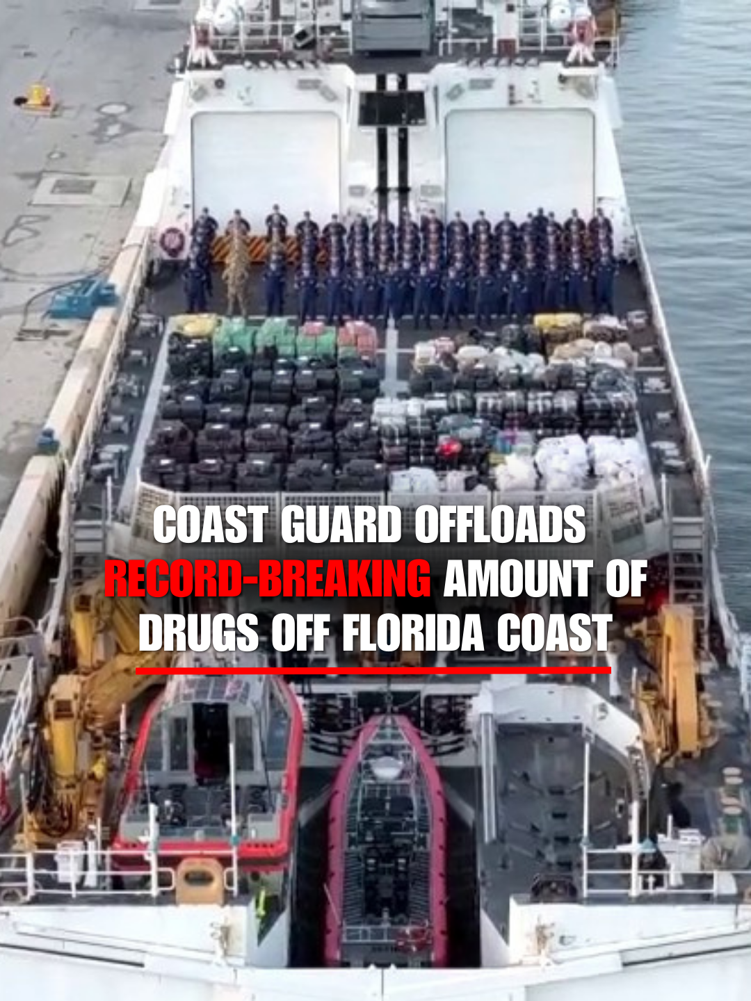 The U.S. Coast Guard offloaded more than 76,000 pounds of illegal drugs in Florida, marking the largest-ever drug seizure in a single operation in its history.