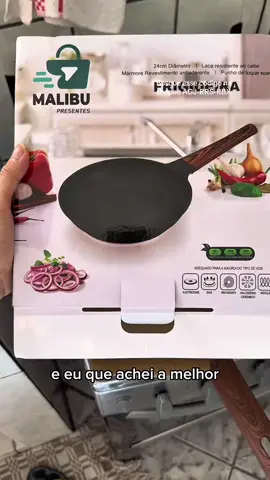 Frigideira Antiaderente de Alumínio Revestimento Cerâmico Premium Funda Cabo Madeira Não Gruda #Frigideira#Antiaderente