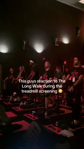 Could you do this!? 😳 The Long Walk put on a special screening where guests had to walk the entire movie and were kicked out if they stopped 👀 #fypage #horrortok #thelongwalk #movies 