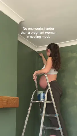Hard working but needs 15 toilet breaks 🥴 #Pregnant #NestingMode #ThirdTrimester #DIYProjects 