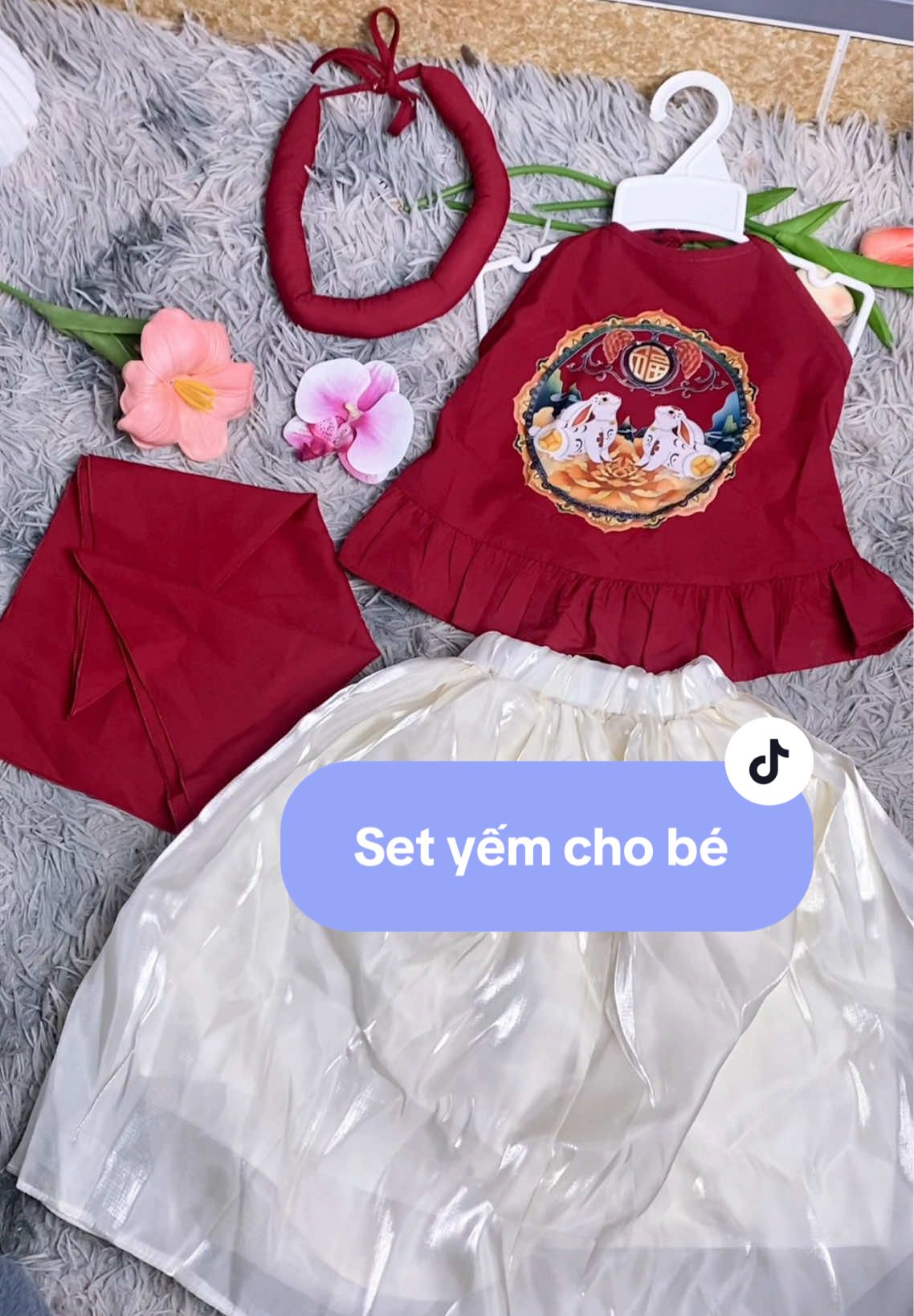 Set yếm đỏ cho bé mặc trung thu ✅👇 #setyem #setyemchobe #setyemxinh #xuhuong #trending 
