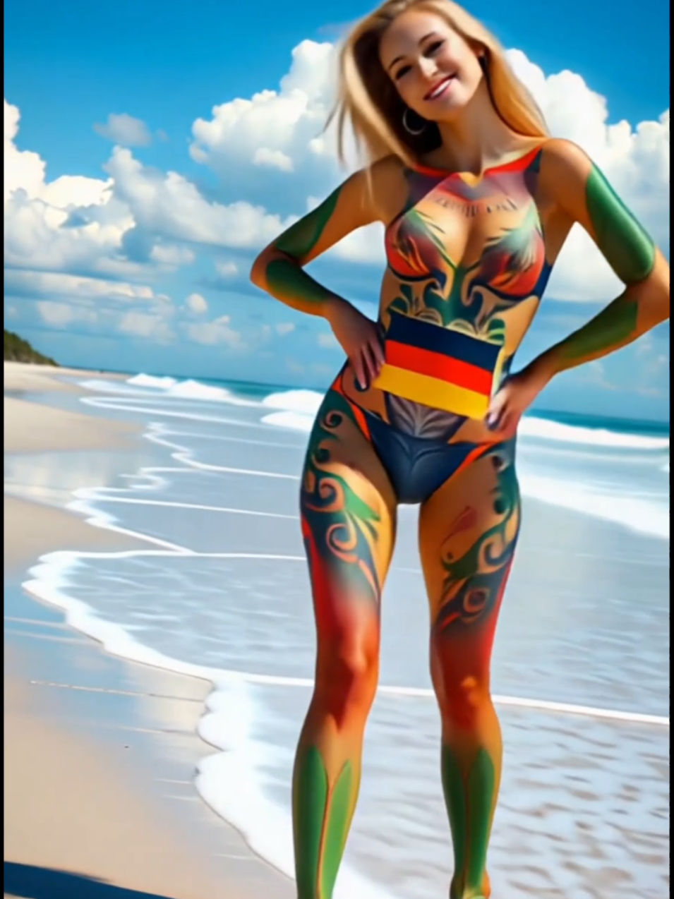 body art боді-арт прапором держави. хто цікавіше розмальований?#summer2025 #top #пляж #funny #море 