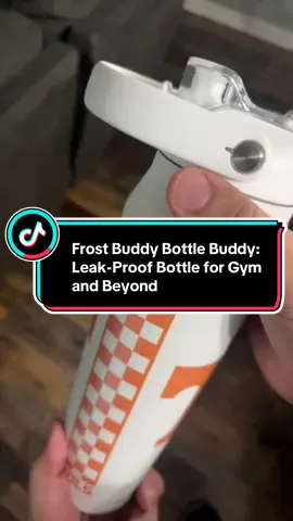 We talk about the Frost Buddy Bottle Buddy, a leak-proof bottle with a chug lid and a straw lid. It has a stainless steel interior, a rubber handle, and a rubber bottom. This is the College Gate Edition for the Tennessee Volunteers, and it's currently on sale for Labor Day weekend. @Frost Buddy  #tiktokshoplabordaysale #tiktokshoplaborday #frostbuddy #collegefootball25 #bottlebuddy 