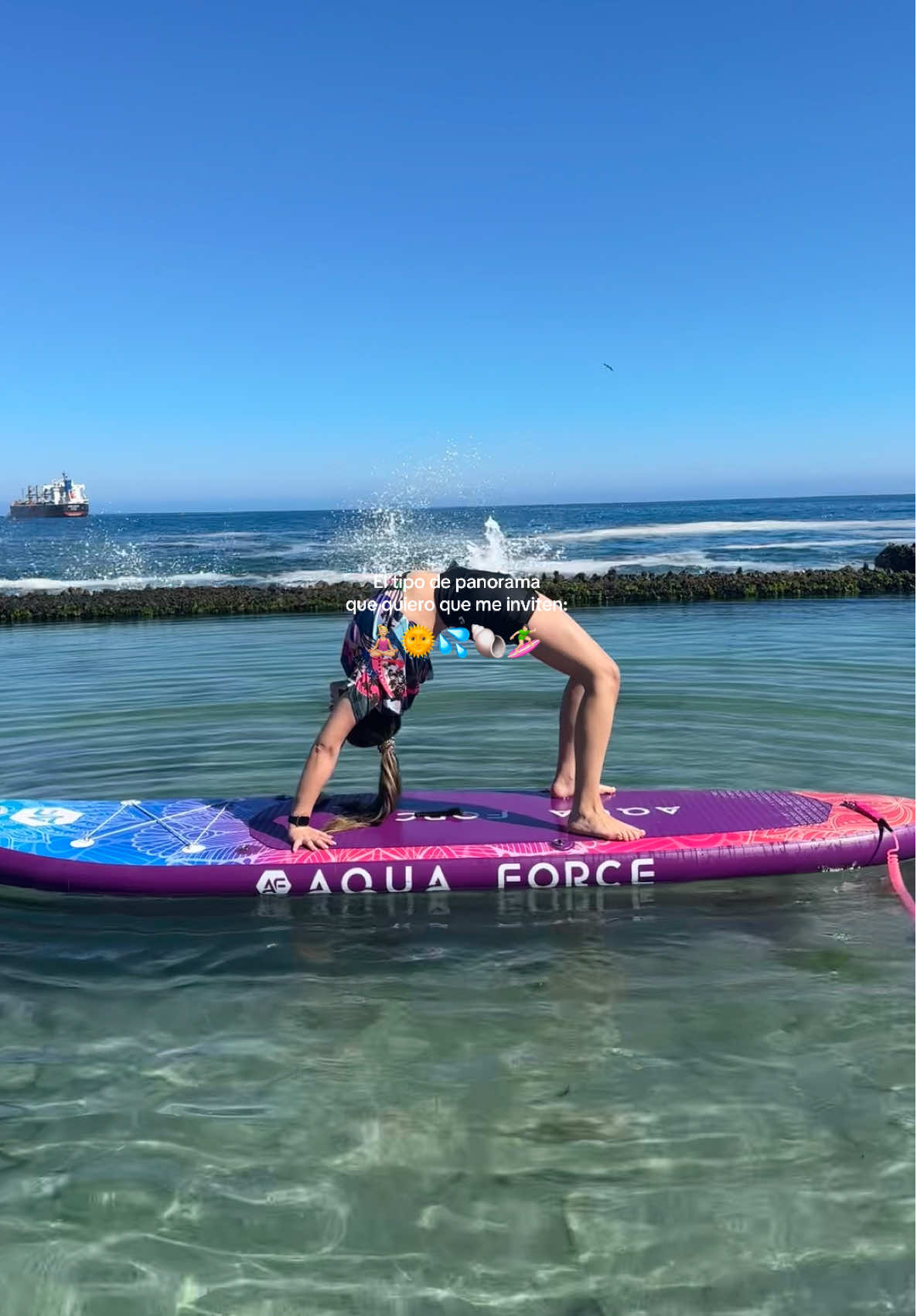 Mini recap de la clase de hoy Yoga en stand up paddle - Antofagasta 🧘🏼‍♀️+💦 ig: michellesilvacs  #chile #antofagasta #Yoga #standuppaddle #panorama 
