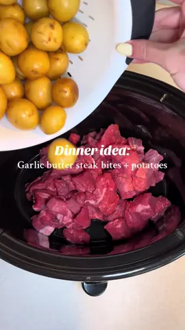✨ Another Sunday dinner in the books ✨ This week: Crock Pot Steak Bites & Potatoes 🥔🥩 Cozy, easy, and packed with flavor! Recipe: •	1 family pack steak bites •	1 bag mini golden potatoes  •	1 stick butter •	1 packet onion soup mix •	1 cup beef broth •	1–2 tbsp minced garlic •	1 tsp garlic powder •	1–2 tsp Montreal steak seasoning •	Salt & pepper to taste ➡️ Add everything to your crock pot, stir, and cook on Low 6–7 hrs or High 3–4 hrs. That’s it! #sundaydinner #crockpotmeals #EasyRecipe #viralrecipe #foryou 