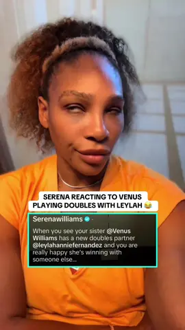 Serena looks thrilled about Venus & Leylah advancing to the round of 16🤣 Venus also said Leylah is the best doubles partner she's ever had, outside of Serena of course 😂 (via @Serenawilliams)  #USOpen #wta #tennis #serenawilliams #venuswilliams 