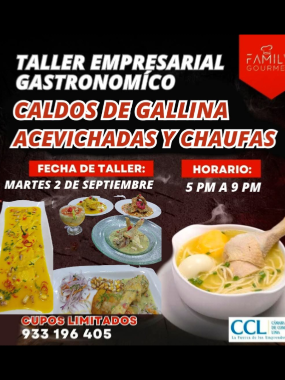si deseas llevar el taller de caldo de gallina Acevichados y Chaufa para negocio nos puedes escribir al WhatsApp al +51933196405, también lo tenemos de manera virtual grabado en un aula virtual. 