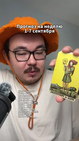 Прогноз на первую неделю сентября! #астрология #таро #раскладтаро смотрим знак зодиака! Солнечный знак!!! 