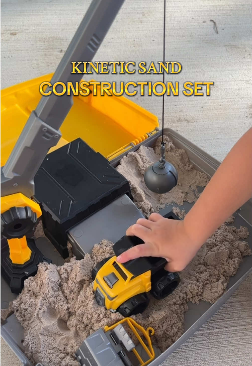 not sure if I could find a toy more perfect for me 3 year old!! #kineticsand #boygiftideas #constructiontoys #kidsgiftideas #boygifts 