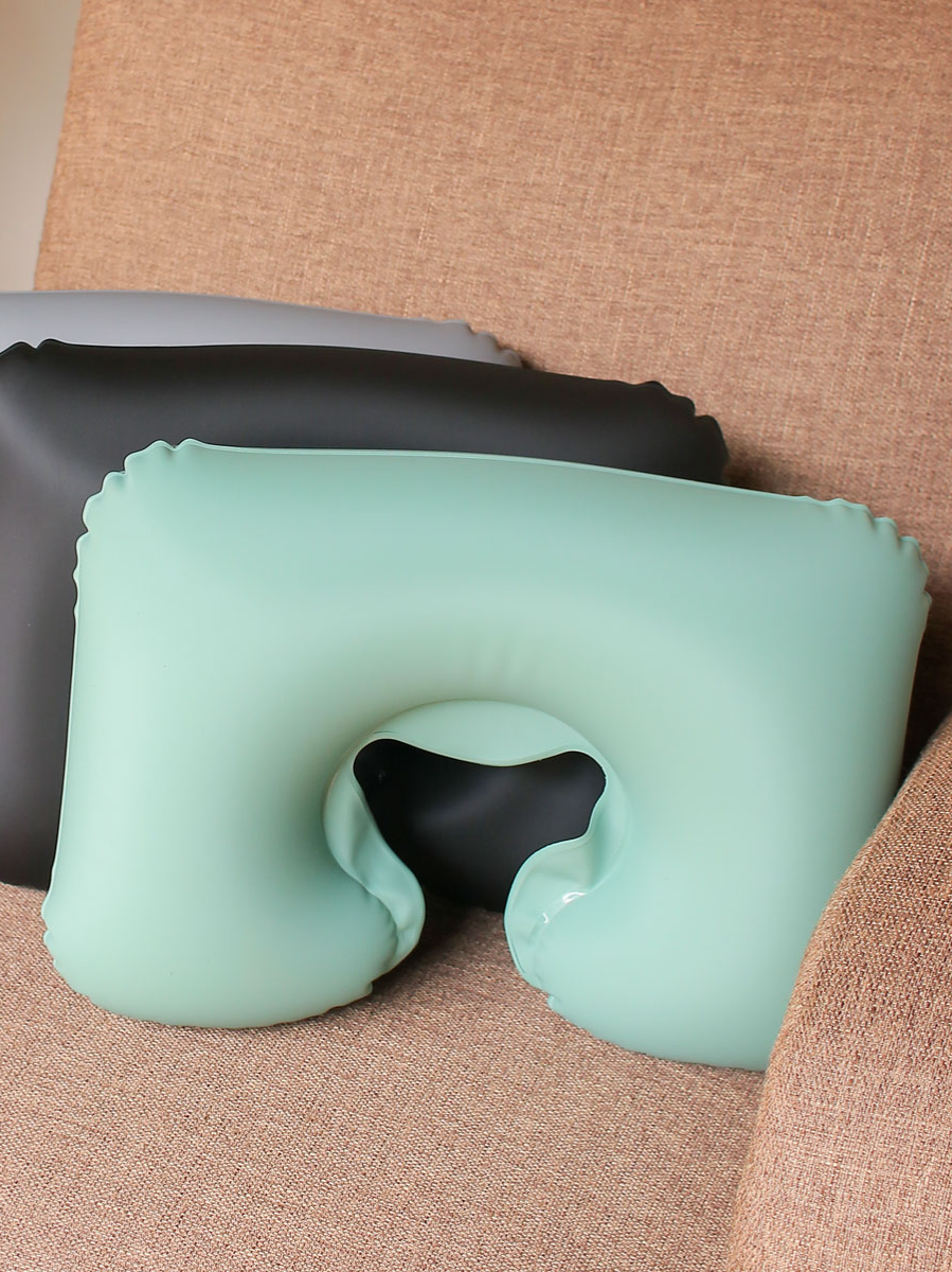 Almofada de Pescoço Inflável #achadinhos #almofadadepescoco #viagem #ferias #aerolook #almofadadeviagem #tiktokshop