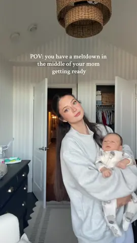 Getting ready takes extra long these days #baby #newborn #firsttimemom #grwm #boymom 