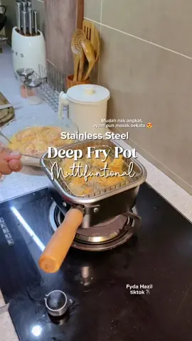 Replying to @yaaluv4j sye mula-mula pun rasa tak yakin...tapi tengok nie ha  First time sye try guna deep fry pot ni, not bad kan? 🫶🏾🤎 #deepfry #deepfrypot #stainlesssteelpot #kitchen #kitchenware 