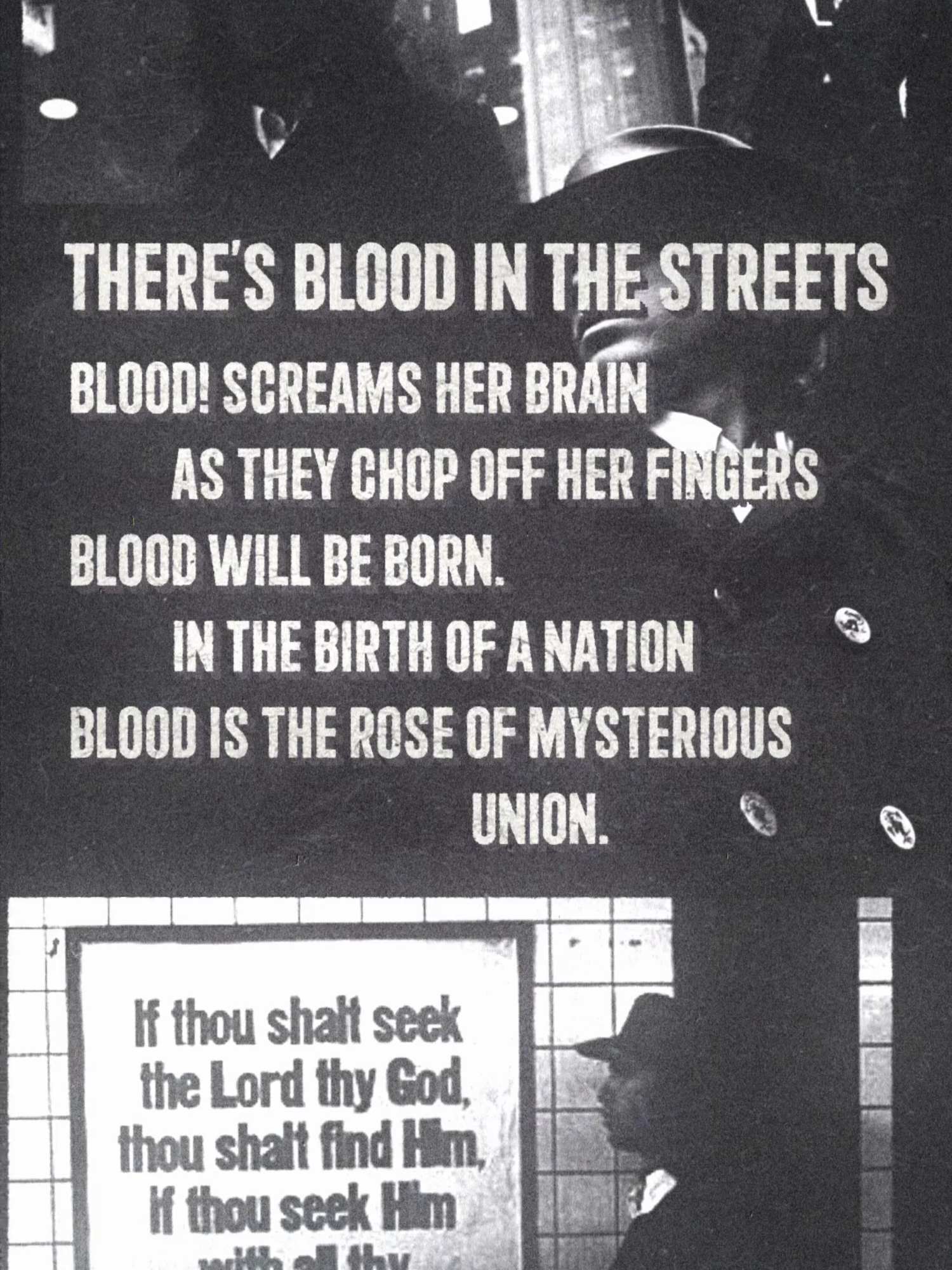 THERE’S BLOOD IN THE STREETS See how it flows. #JimMorrisonPoetry featured in THE AMERICAN NIGHT Photos courtesy of Paul Ferrara.