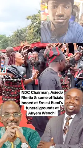 Unexpected moments at Ernest Kumi’s funeral… NDC Chairman Asiedu Nketia & officials booed at Akwatia funeral grounds at Akyem Wenchi.  What’s your take? #TrendingGhana #GhanaPolitics #AsieduNketia #Akwatia #ForYou