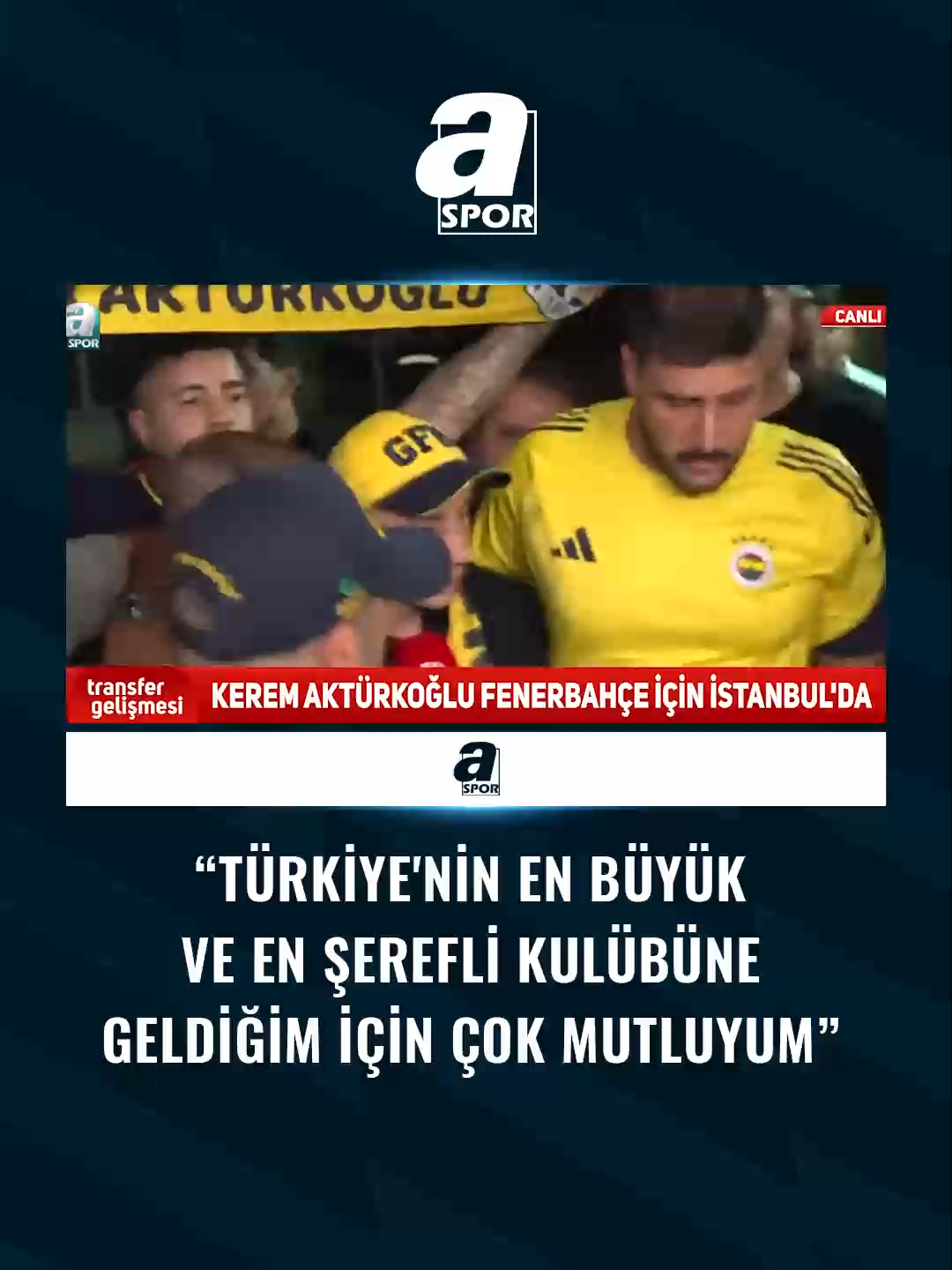🟡🔵 Kerem Aktürkoğlu: Türkiye'nin en büyük ve en şerefli kulübüne geldiğim için çok mutluyum. Fenerbahçe için elimden gelen her şeyi vereceğim. İnşallah sonu da şampiyonluk olacak. #ASpor #FutbolunKalbi #SporGünlükleri #Spor #Futbol #Fenerbahçe #KeremAktürkoğlu