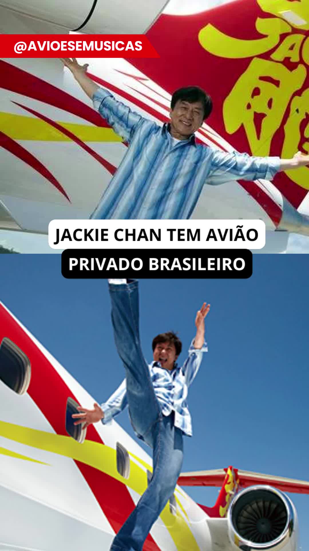 Curiosidade aleatória do domingo: você sabia que o Jackie Chan adora aviões? E que ele adora um Embraer? #lito #litosousa #avioesemusicas #aviacao #medodevoar #medodeaviao