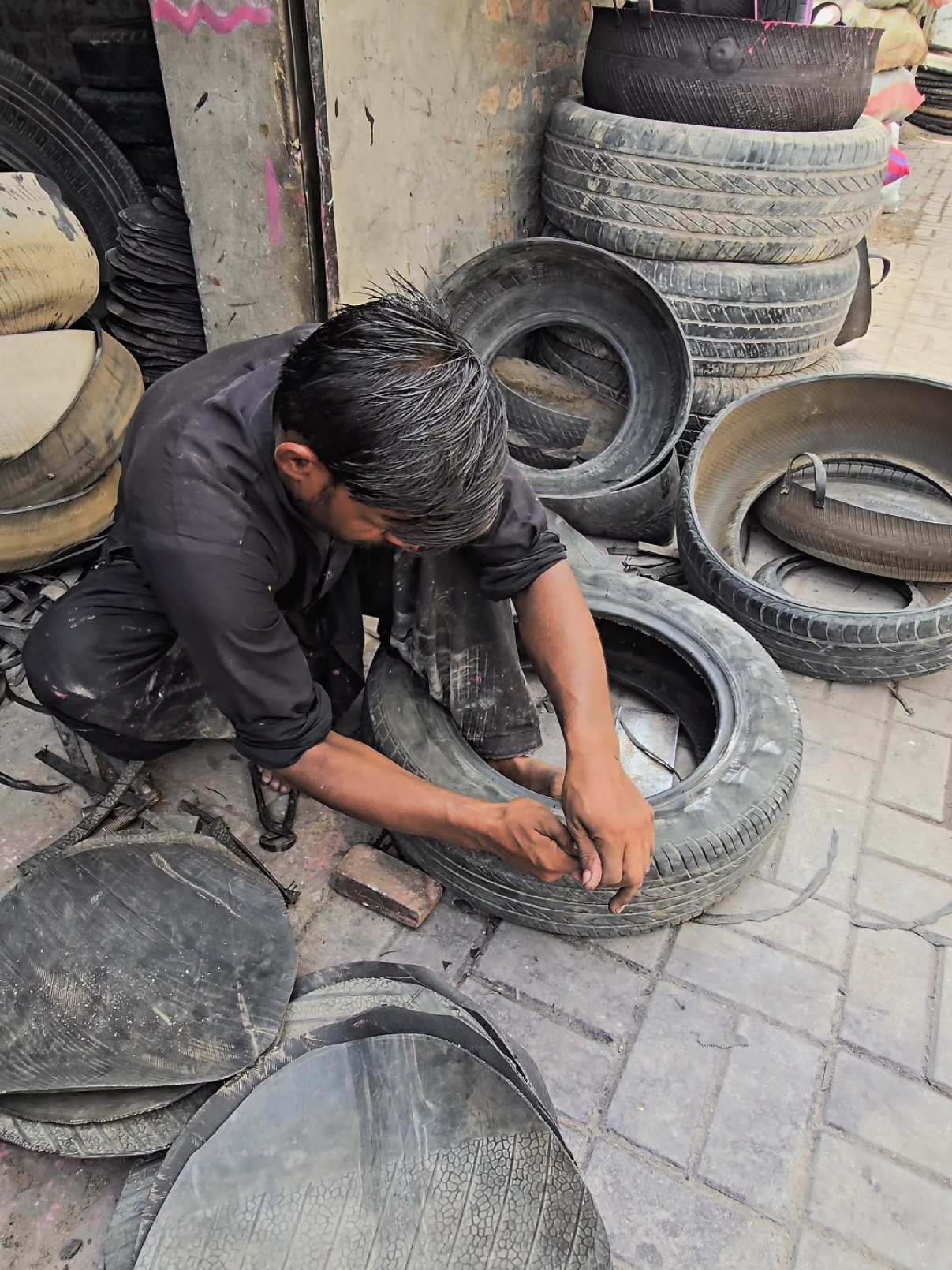 Tyre Recycling Process | Amazing Transformation #fyp #viral #recycling #tyre 