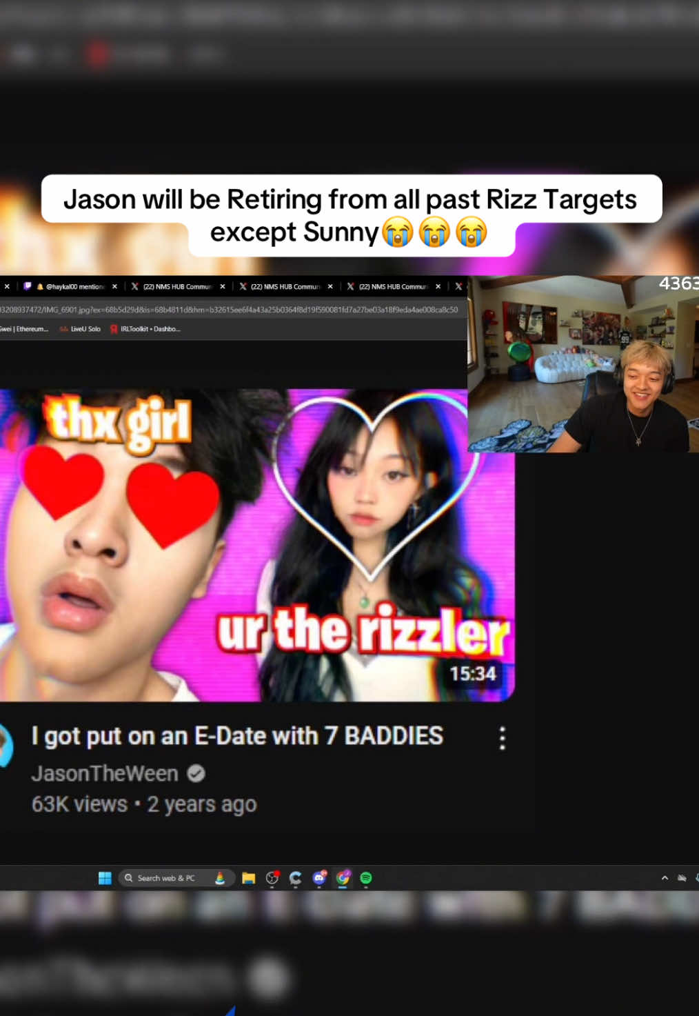 Jasontheween announces he will never be bringing back any girl he’s Rizzed on stream except for Sunny😭😭😭 @Jason😅 @sunny  #ursungirl #sunny #jasontheween #rizz #dianalim 