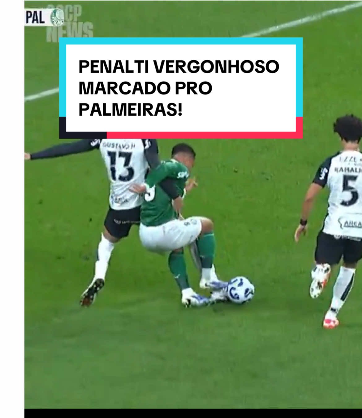 Pênalti vergonhoso marcado pro Palmeiras! #tiktokesportes #corinthians #palmeiras #vitorroque #penalti 