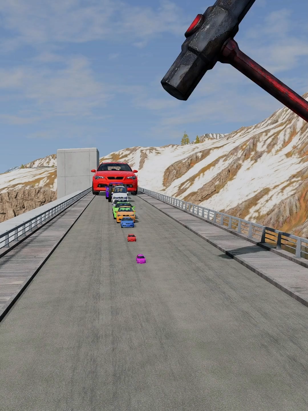 Colorful Small to Big Cars vs Hammer - BeamNG.drive #tik_tok #beamng #beamngdrive #hammer #crash #viral_video
