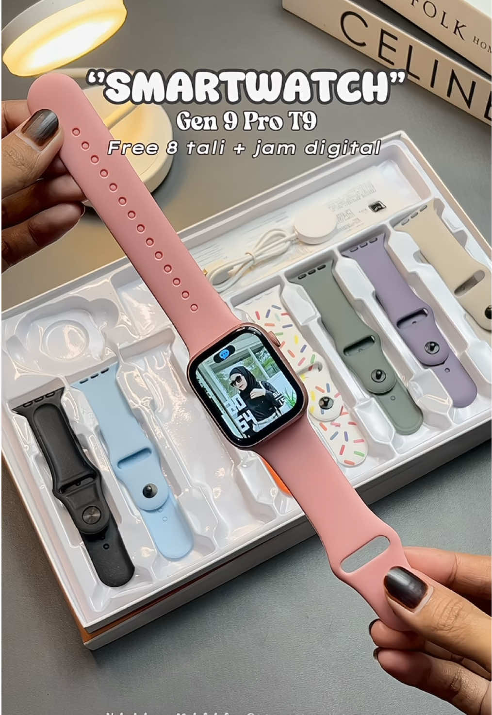 Beli 1 jam berasa punya 8 jam. Udah free 8 tali + jam LED hitam 😍🤏🏻 #smartwatch #smartwatchviral #smartwatchmurah #smartwatches #jamtangan 