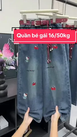 Quần jean bé gái dáng suông thêu họa tiết chất jean mềm #quanbegai #quanjean #thoitrangtreem #hottren #ngoclinhtuyenquang 