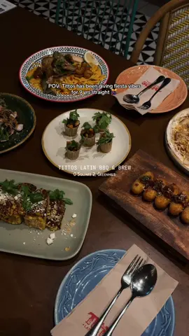 Latin American fiesta done right 🇲🇽💃 Happy 9years, Tittos! 🎊 📍 Tittos Latin BBQ & Brew – O Square 2, Greenhills  @Tittos Latin BBQ and Brew  9 years, 2 must-try creations 🐙 - pulpo carpaccio & tarta de pulpo 🌯 must-tries:  - croquetas - tittos’ elote - argentinian shrimp pasta - truffle pork pizzadilla - 18 hours gaucho steak - frozen brazo de mercedes - tamarind cola no passport needed for a fiesta this good 🧡 #tittos #tittosmnl #greenhills #ghmall #greenhillseats  