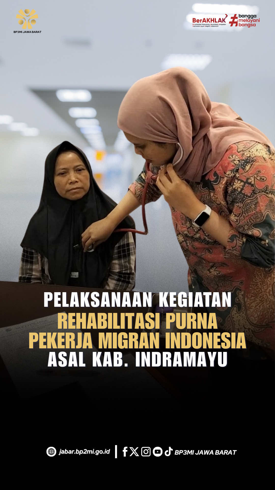 Halo #SobatMigran Dalam rangka memberikan dukungan nyata bagi Pekerja Migran Indonesia yang sakit dan terkendala agar memiliki kesempatan pulih untuk membangun kehidupan yang lebih baik di tanah air, KP2MI melalui BP3MI Jawa Barat melaksanakan program rehabilitasi Pekerja Migran Indonesia asal Kabupaten Indramayu di Gardena Hotel Indramayu, pada Kamis, 28 Agustus 2025. Kegiatan ini diikuti oleh 20 orang peserta yang terdiri dari Purna Pekerja Migran Indonesia yang menderita sakit fisik dan psikis maupun yang terkendala saat mereka pulang ke Indonesia, seperti deportasi dan korban Tindak Pidana Perdagangan Orang (TPPO). #Rehabilitasi #PekerjaMigranIndonesia #KemenP2MI #SalamProteksi