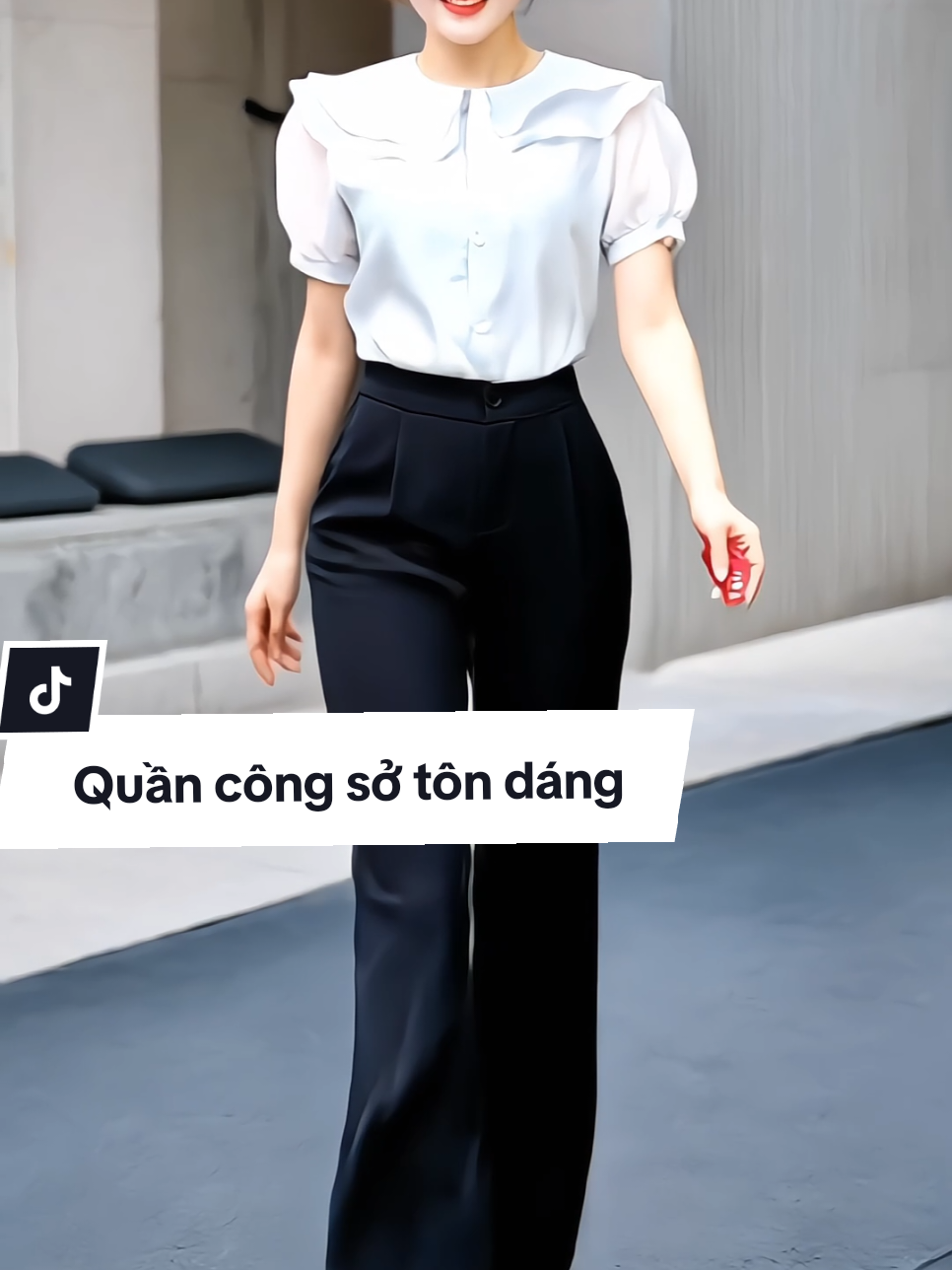 Quần ống loe công sở nữ cotton lạnh Hàn co giãn nhẹ quần dài tôn dáng thanh lịch #quancongsonu #quantaynu #quantaytondang #quanongloenu #xuhuong 