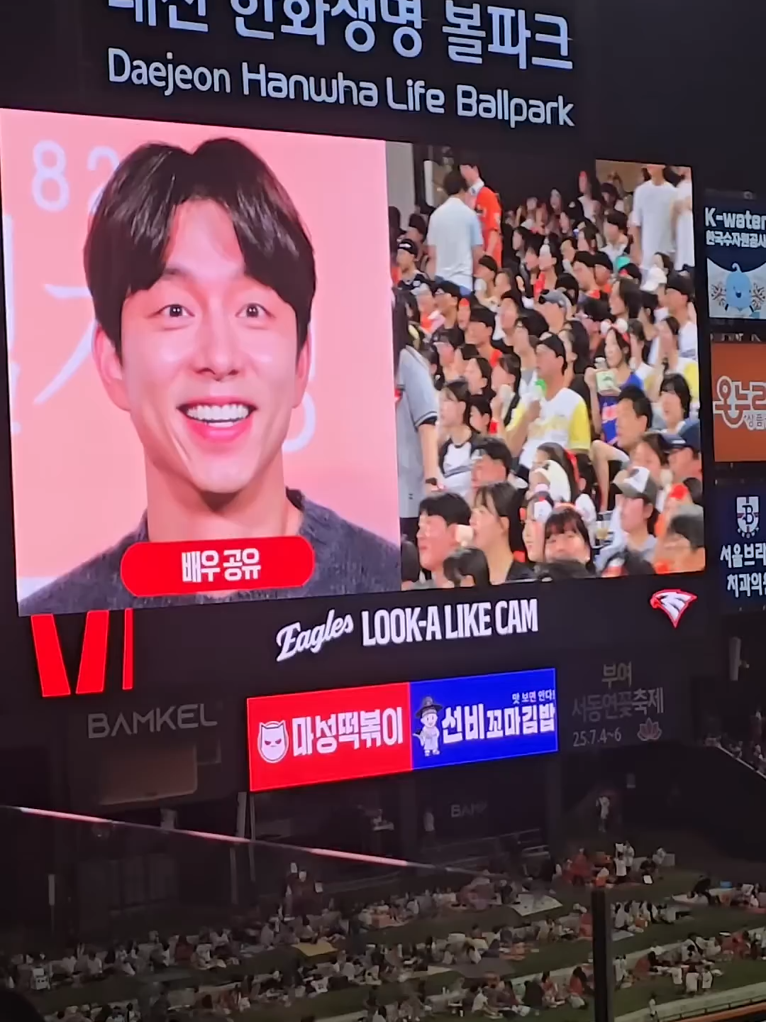 #한화이글스 #250703 #직캠 #닮은꼴찾기 #공유 #엄태구 #오늘은아닌듯ㅋㅋ