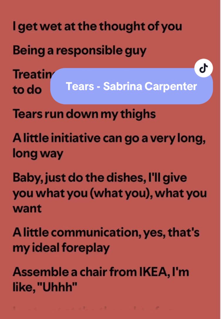 Tears - Sabrina Carpenter  • • • #lyricsvideo #fyp #sabrinacarpenter #lyric 