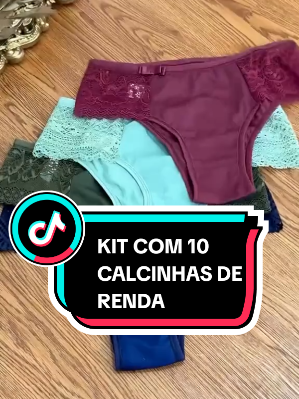 Compre aqui kit com 10 calcinhas de renda