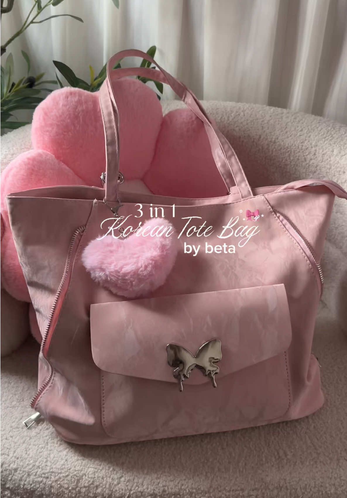 still can’t believe i got this pink tote bag for ₱100+ only 😭💕 so worth it!  @BETA Wallets.PH #totebag #pinkbag #koreantotebag #3wayshoulderbag #womensbackpack