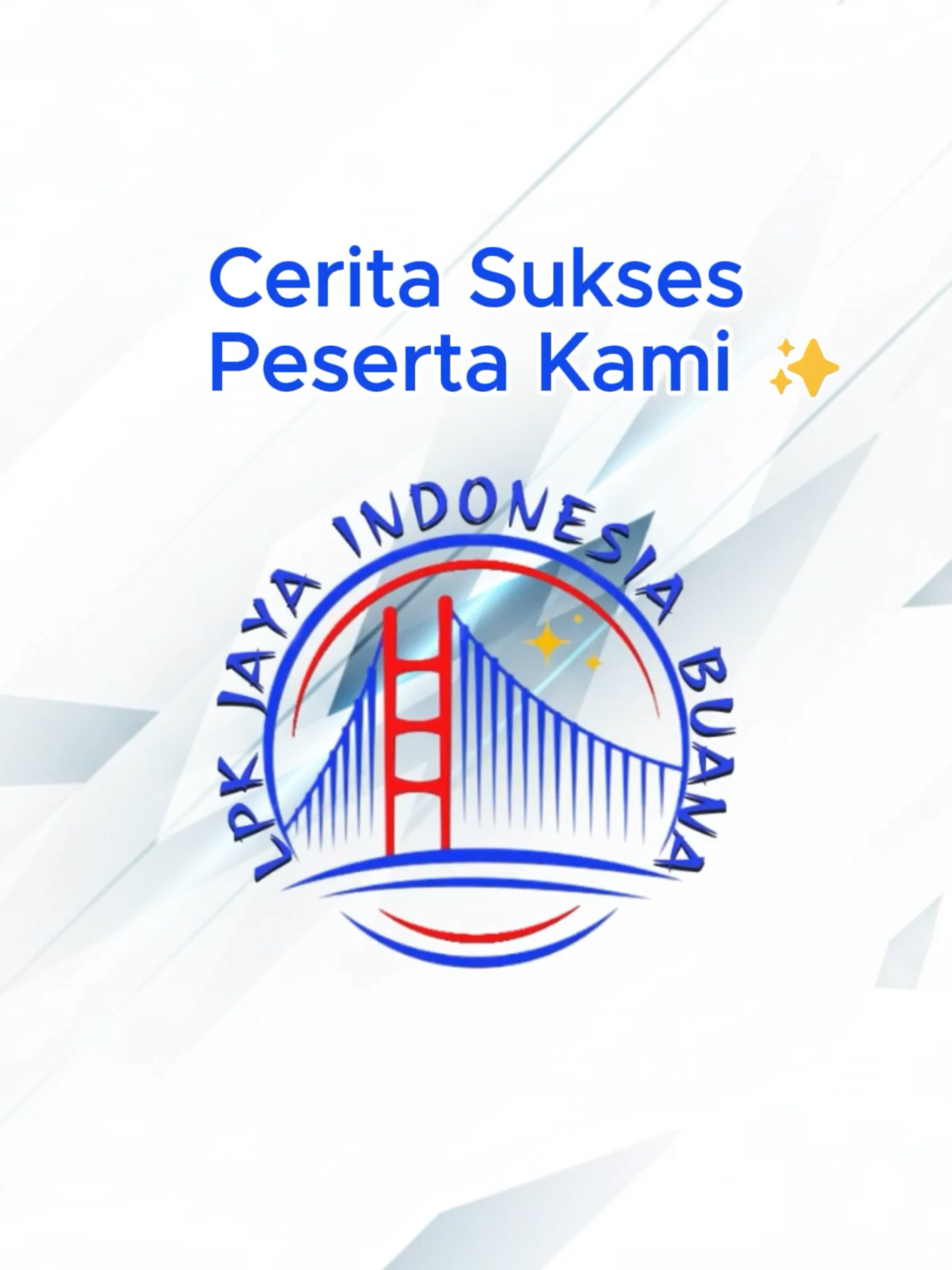 ✨ Cerita Nyata, Hasil Nyata! Banyak siswa dan alumni kami sudah merasakan manfaat belajar di sini. Dari yang awalnya minder, kini jadi percaya diri dan berhasil meraih impian mereka. Kalau mereka bisa, kamu juga bisa! 🚀 📩 Kalau kamu ingin sukses seperti mereka, DM kami sekarang untuk info pendaftaran! #BelajarBersamaKami #SuksesBersama #MotivasiBelajar #BelajarMenyenangkan #TipsBelajar #SemangatBelajar #AnakMudaBerprestasi #KerjaDiJepang #KarierDiJepang #SuksesDiJepang #BahasaJepang #BelajarBahasaJepang #KerjaKeJepang #MimpiKeJepang #KarierInternasional #Education #StudentLife #BelajarOnline #GenerasiHebat #InspirasiHariIni #PeluangKarier #KerjaLuarNegeri #BelajarUntukMasaDepan #SkillMasaDepan #DreamBig #RaihMimpimu #KesempatanEmas #FutureCareer#kerjadijepang