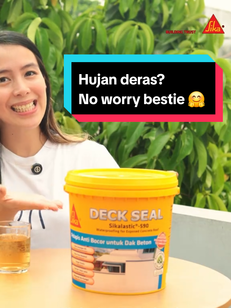 Tetap chill walau hujan deras 🌧️✨ Rumah aman tanpa bocor berkat Sikalastic®-590 Deckseal! Kamu udah coba juga belum? 👀 #SikaIndonesia #SikaKuat #SikaSolutions #BuildWithSika #BangunanKuat