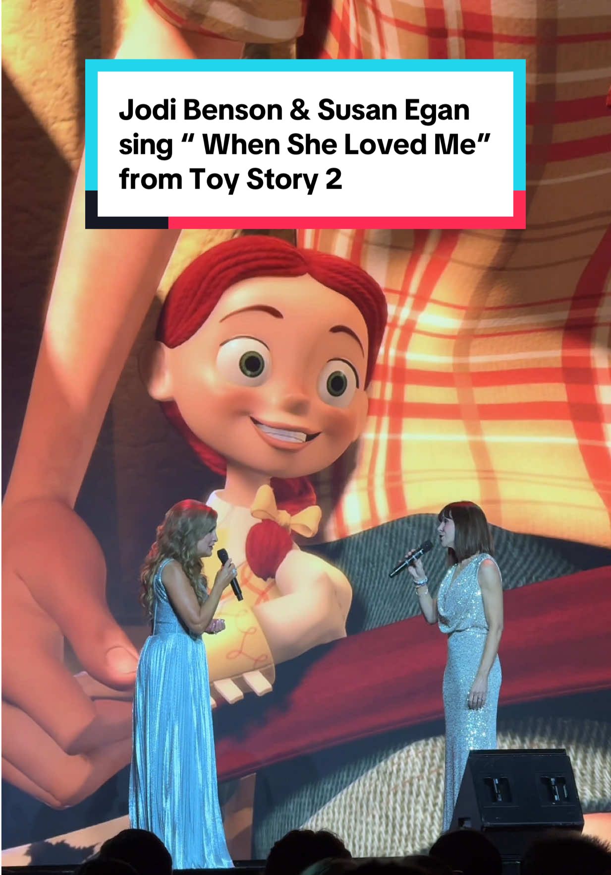 I’m not crying - you’re crying! Jodi Benson and Susan Egan sing “When She Loved Me” from Toy Story 2 as a duet .@Disney D23 @Susan Egan  #destinationd23 #toystory #toystory2 #susanegan #jodibenson      