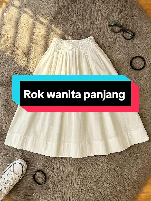 Rosie Maxi Skirt -Rok Wanita Basic A Line Panjang. #skirt #rokpanjang #rokaline #foryou #fyp 