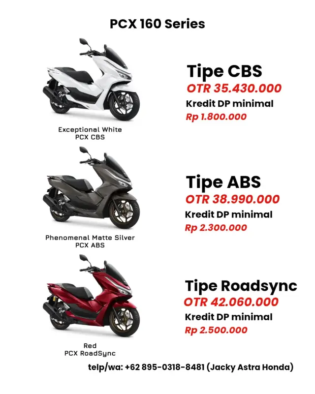 Harga Cash Khusus Area Pontianak/Kubu raya dan sekitarnya! Kredit? Proses cepat dan mudah ✅ Hanya butuh KTP dan KK ✅ Dapat banyak bonus dan gratisnya ✅ Garansi sampai 5 tahun #fyp #fypシ #pcx160 #honda #pcx 